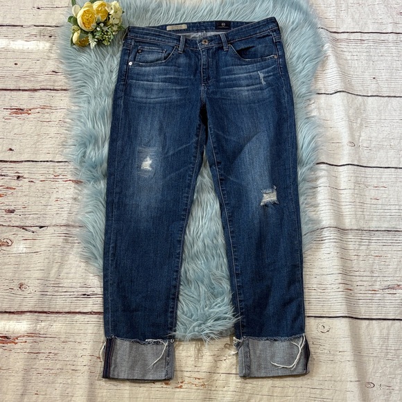 AG Adriano Goldschmied The Stevie Cuff Slim Straight Cuffed Jeans sz 29 - Picture 1 of 9